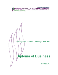 RPL kit - The School of Volunteer Management