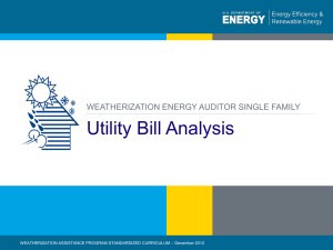 Utility Bill Analysis - Weatherization Assistance Program Technical