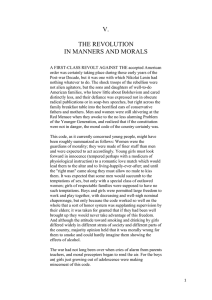 V. THE REVOLUTION IN MANNERS AND MORALS A FIRST