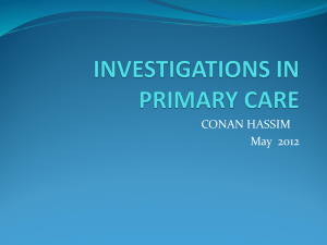 investigations in primary care