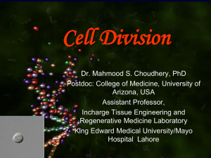 Cell Devision (Dr. Mahmood) - King Edward Medical University