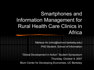 Smartphones and Information Management for Rural Health Care