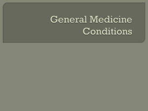 General Medicine Conditions NMHS