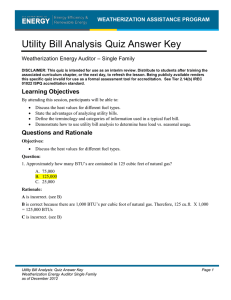 Quiz Key Utility Bill Analysis