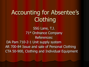 Accounting for Personel Clothing