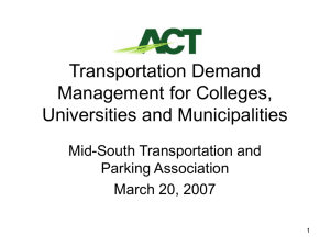 Transportation Demand Management for Colleges, Universities and