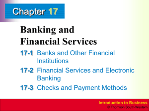 Chapter 17 Banking and Financial Services