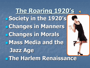 Post-War Social Change 1920-1929
