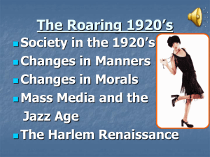 Post-War Social Change 1920-1929
