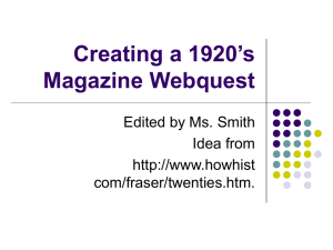Creating a 1920's Magazine
