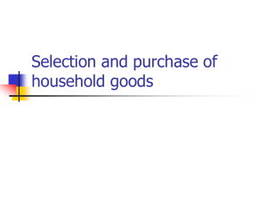Selection and purchase of household goods