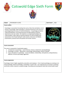 Psychology subject entry 2016