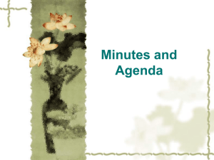 Minutes and Agenda