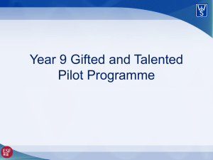 Year 10 Gifted and Talented Pilot Programme
