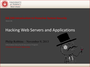 1 2 Hacking Web Servers and Applications