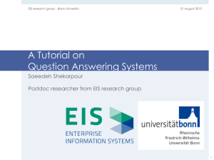 Question Answering - Web Intelligence Summer School