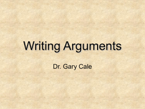 Writing Arguments - Davis School District
