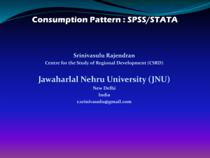 Consumption Pattern : SPSS/STATA