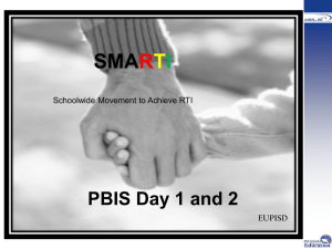 Positive Behavioral Interventions and Supports (PBIS) Day 2