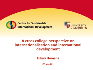 A cross college perspective on internationalisation and international