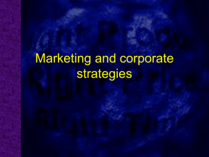 Marketing and corporate strategies