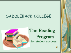 Reading Department - Saddleback College