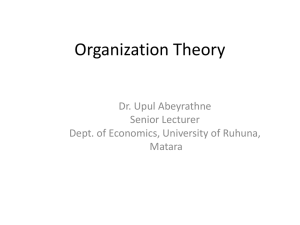 Organization Theory - University of Ruhuna