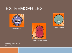 Topic 9: Extremophiles