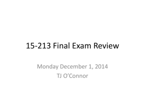 15-213 Final Exam Review