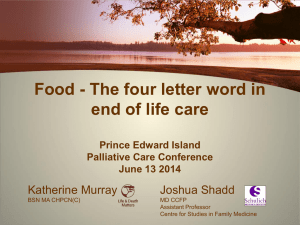 Katherine Murray Food the four letter word PEI Palliative Care