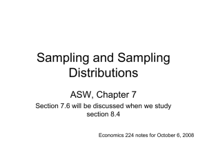 October 6 -- Sampling and Sampling Distributions