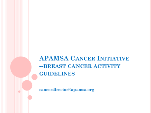 APAMSA Cancer Initiative --breast cancer activity guidelines