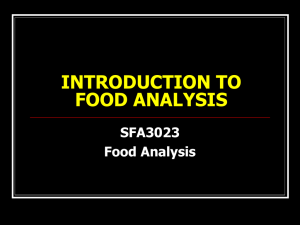 INTRODUCTION TO FOOD ANALYSIS