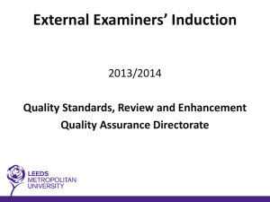 The external examiner must