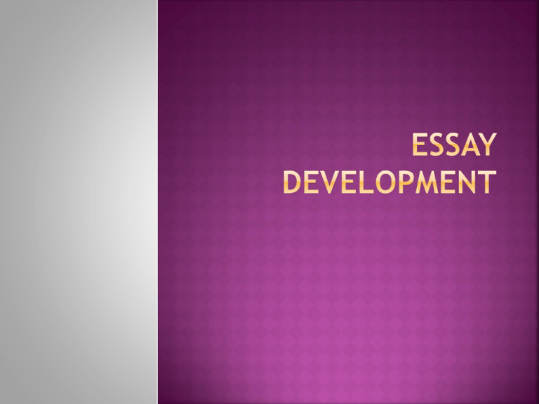 development of essay