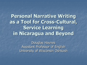 Personal Narrative Writing as a Tool for Cross-Cultural