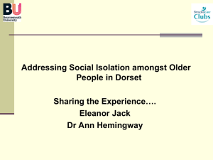 Social Isolation and Older People Research Paper