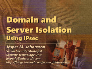 Server and domain isolation using IPsec