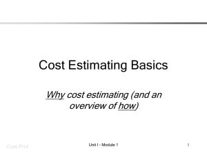 SCEA Training Module 1 Cost Estimating Basics
