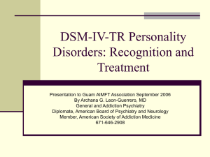 DSM-IV-TR Personality Disorders