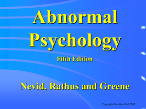 Abnormal Psychology Fifth Edition Nevid, Rathus and Greene