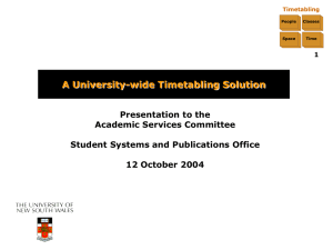 Timetabling - myUNSW - University of New South Wales