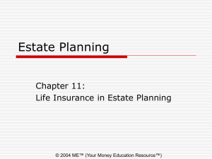 Estate: Chapter 11: Life Insurance