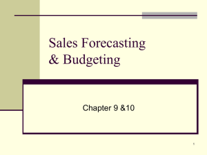 Sales Forecasting and Budgeting