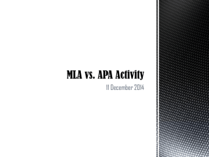 MLA vs. APA Activity