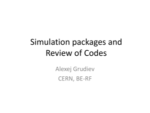 Simulation packages and Review of Codes - Indico