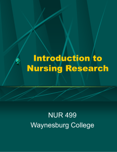 Introduction to Nursing Research