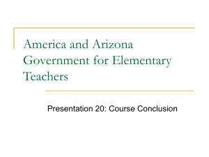 America and Arizona Government for Elementary Teachers