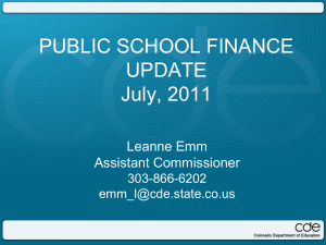 Public School Finance Update PowerPoint