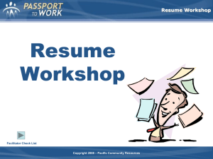 Resume PPT - Ms. Estep